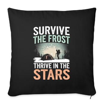 Winter Camper Snow Camping Adventure - Sofa pillowcase 17,3'' x 17,3'' (45 x 45 cm) - black - Front
