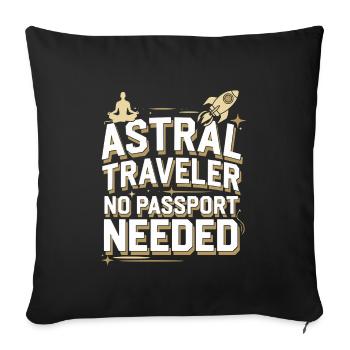astral projection fans who are out-of-body - Sofa pillowcase 17,3'' x 17,3'' (45 x 45 cm) - black - Front