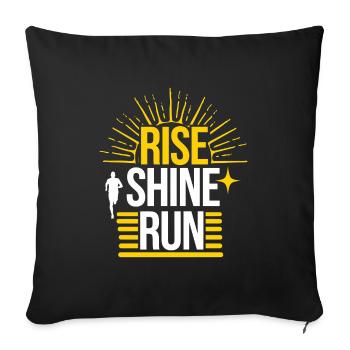 Sunrise Runner Early Morning Fitness Dawn Running - Sofa pillowcase 17,3'' x 17,3'' (45 x 45 cm) - black - Front