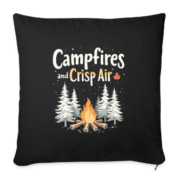 Winter Camper Snow Camping Adventure - Sofa pillowcase 17,3'' x 17,3'' (45 x 45 cm) - black - Front