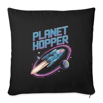 Space-themed players Cosmic Gaming Sci-fi - Sofa pillowcase 17,3'' x 17,3'' (45 x 45 cm) - black - Front