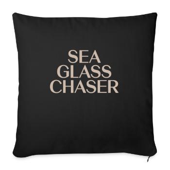 Sea Glass Hunters Collect Marine Treasures - Sofa pillowcase 17,3'' x 17,3'' (45 x 45 cm) - black - Front