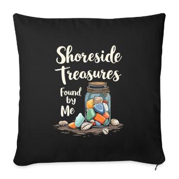 Sea Glass Hunters Collect Marine Treasures - Sofa pillowcase 17,3'' x 17,3'' (45 x 45 cm) - black - Front