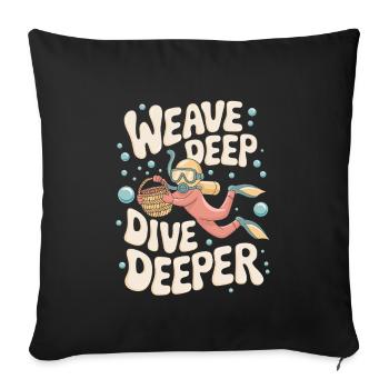 Vannerie sous-marine Artisanat fantaisiste - Housse de coussin décorative 45 x 45 cm - noir - Devant