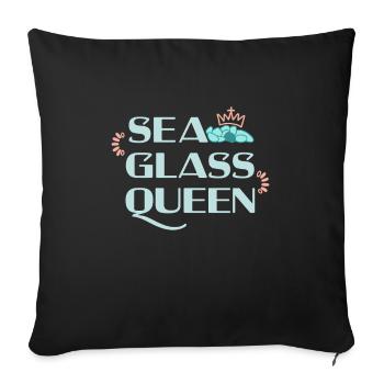 Sea Glass Hunters Collect Marine Treasures - Sofa pillowcase 17,3'' x 17,3'' (45 x 45 cm) - black - Front