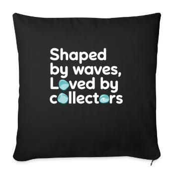 Sea Glass Hunters Collect Marine Treasures - Sofa pillowcase 17,3'' x 17,3'' (45 x 45 cm) - black - Front