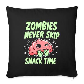 Zombie Apocalypse Humour Drôle Mort-vivant Citations - Housse de coussin décorative 45 x 45 cm - noir - Devant