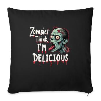 Zombie Apocalypse Humour Drôle Mort-vivant Citations - Housse de coussin décorative 45 x 45 cm - noir - Devant