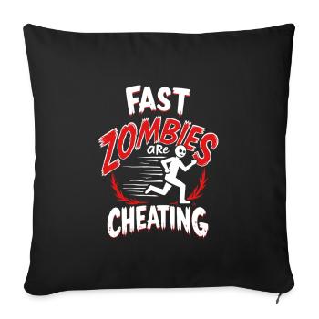 Zombie Apocalypse Humour Drôle Mort-vivant Citations - Housse de coussin décorative 45 x 45 cm - noir - Devant