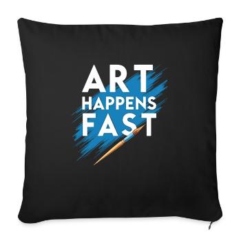 Speed Painting Performance Art Rapide Créatif - Housse de coussin décorative 45 x 45 cm - noir - Devant