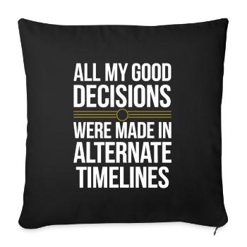 Time travel enthusiast who is interested in - Sofa pillowcase 17,3'' x 17,3'' (45 x 45 cm) - black - Front