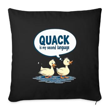 Animaux de la ferme, amateurs de canards, canards de basse-cour - Housse de coussin décorative 45 x 45 cm - noir - Devant
