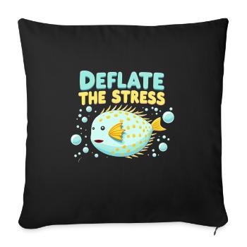 Puffer fish marine life enthusiast Quirky - Sofa pillowcase 17,3'' x 17,3'' (45 x 45 cm) - black - Front