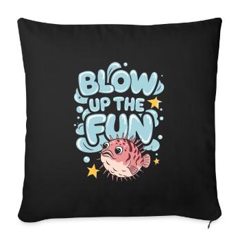 Puffer fish marine life enthusiast Quirky - Sofa pillowcase 17,3'' x 17,3'' (45 x 45 cm) - black - Front