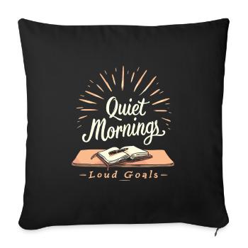 Morning Routine, Wellness Habits, More Productive - Sofa pillowcase 17,3'' x 17,3'' (45 x 45 cm) - black - Front
