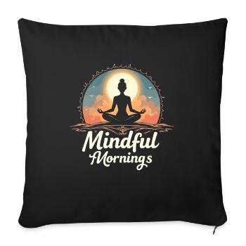 Morning Routine, Wellness Habits, More Productive - Sofa pillowcase 17,3'' x 17,3'' (45 x 45 cm) - black - Front