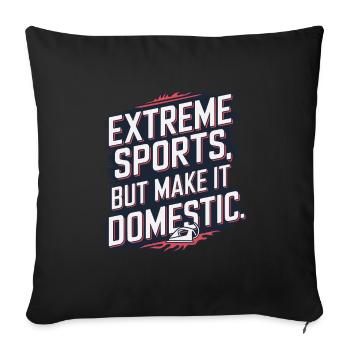 Extreme Ironing Competitive Funny - Sofa pillowcase 17,3'' x 17,3'' (45 x 45 cm) - black - Front