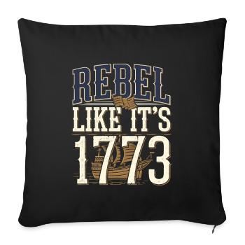 Boston Tea 1773 American Revolution Historic - Sofa pillowcase 17,3'' x 17,3'' (45 x 45 cm) - black - Front