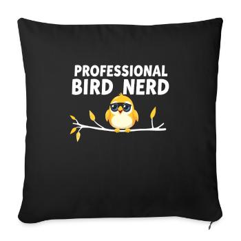 Birdwatcher Ornithology Vavian Enthusiast - Sofa pillowcase 17,3'' x 17,3'' (45 x 45 cm) - black - Front