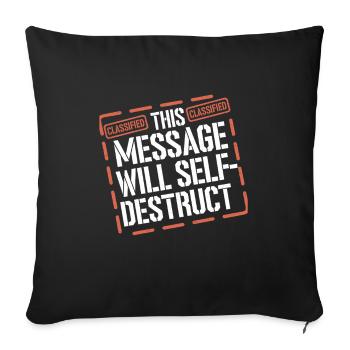 Retro Cryptography Spy Code Roast Spying - Sofa pillowcase 17,3'' x 17,3'' (45 x 45 cm) - black - Front