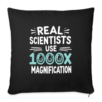 Microscope Enthusiast Lab Technician Science - Sofa pillowcase 17,3'' x 17,3'' (45 x 45 cm) - black - Front
