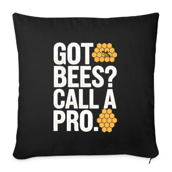 Spécialiste de l’élimination des abeilles Sauvetage en essaim vivant - Housse de coussin décorative 45 x 45 cm - noir - Devant