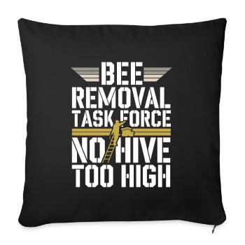 Spécialiste de l’élimination des abeilles Sauvetage en essaim vivant - Housse de coussin décorative 45 x 45 cm - noir - Devant