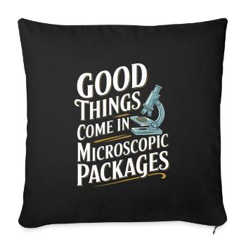 Microscope Enthusiast Lab Technician Science - Sofa pillowcase 17,3'' x 17,3'' (45 x 45 cm) - black - Front
