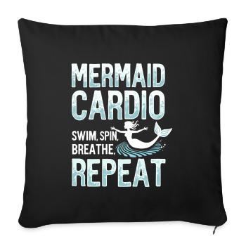 Mermaid Underwater Performer Mermaid - Sofa pillowcase 17,3'' x 17,3'' (45 x 45 cm) - black - Front