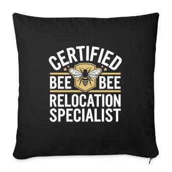 Spécialiste de l’élimination des abeilles Sauvetage en essaim vivant - Housse de coussin décorative 45 x 45 cm - noir - Devant