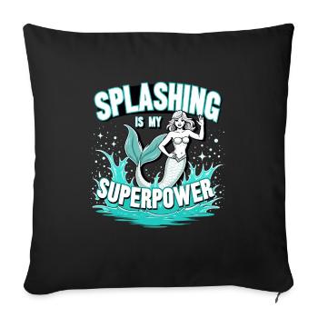 Mermaid Underwater Performer Mermaid - Sofa pillowcase 17,3'' x 17,3'' (45 x 45 cm) - black - Front