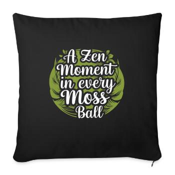 Kokedama Moss Ball Plantes Jardinage Japonais - Housse de coussin décorative 45 x 45 cm - noir - Devant