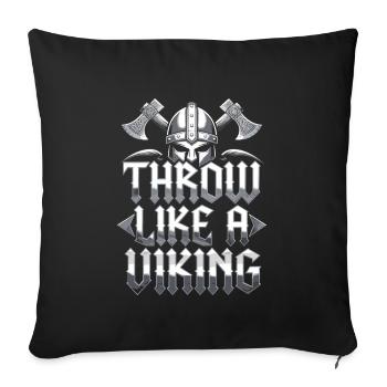 Lancer de hache Cible Pratique Bûcheron Sport - Housse de coussin décorative 45 x 45 cm - noir - Devant
