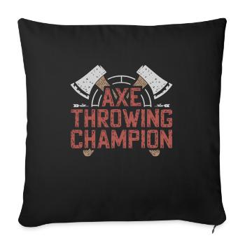 Lancer de hache Cible Pratique Bûcheron Sport - Housse de coussin décorative 45 x 45 cm - noir - Devant
