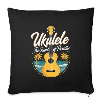 Ukulele Player Hawaiian Music Tropical - Sofa pillowcase 17,3'' x 17,3'' (45 x 45 cm) - black - Front