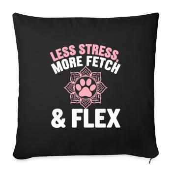 Doga Dog Yoga Pet Wellness Mindful Stretching - Sofa pillowcase 17,3'' x 17,3'' (45 x 45 cm) - black - Front