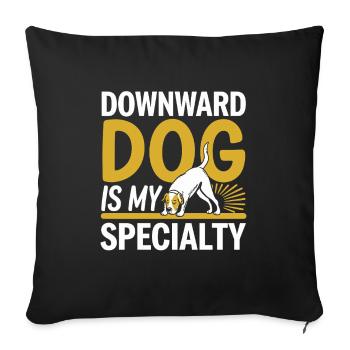 Doga Dog Yoga Pet Wellness Mindful Stretching - Sofa pillowcase 17,3'' x 17,3'' (45 x 45 cm) - black - Front
