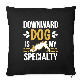 Doga Dog Yoga Pet Wellness Mindful Stretching - Sofa pillowcase 17,3'' x 17,3'' (45 x 45 cm) - black - Front