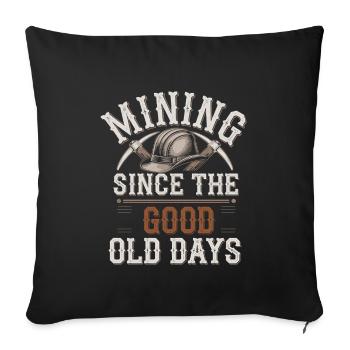 Coal Miner Underground Mining Safety Helmet Worker - Sofa pillowcase 17,3'' x 17,3'' (45 x 45 cm) - black - Front