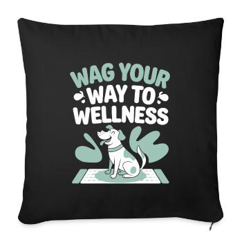 Doga Dog Yoga Pet Wellness Mindful Stretching - Sofa pillowcase 17,3'' x 17,3'' (45 x 45 cm) - black - Front