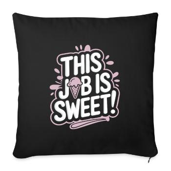 Cream Truck Owner Frozen Treats Mobile Dessert - Sofa pillowcase 17,3'' x 17,3'' (45 x 45 cm) - black - Front