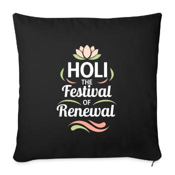 The Holi Festival Of Colors Indian Celebration - Sofa pillowcase 17,3'' x 17,3'' (45 x 45 cm) - black - Front