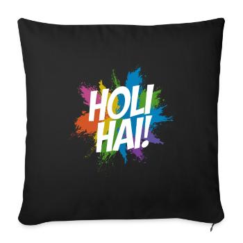 The Holi Festival Of Colors Indian Celebration - Sofa pillowcase 17,3'' x 17,3'' (45 x 45 cm) - black - Front