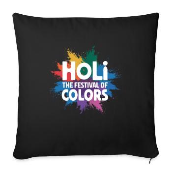 The Holi Festival Of Colors Indian Celebration - Sofa pillowcase 17,3'' x 17,3'' (45 x 45 cm) - black - Front