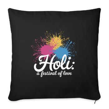 The Holi Festival Of Colors Indian Celebration - Sofa pillowcase 17,3'' x 17,3'' (45 x 45 cm) - black - Front