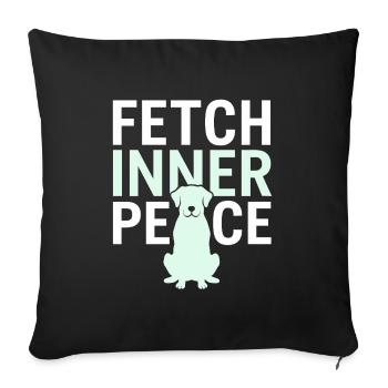 Doga Dog Yoga Pet Wellness Mindful Stretching - Sofa pillowcase 17,3'' x 17,3'' (45 x 45 cm) - black - Front