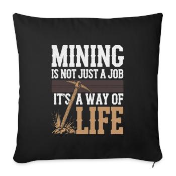 Coal Miner Underground Mining Safety Helmet Worker - Sofa pillowcase 17,3'' x 17,3'' (45 x 45 cm) - black - Front