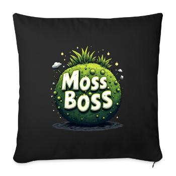 Kokedama Moss Ball Plantes Jardinage Japonais - Housse de coussin décorative 45 x 45 cm - noir - Devant