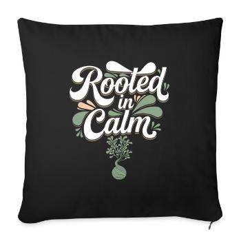 Kokedama Moss Ball Plantes Jardinage Japonais - Housse de coussin décorative 45 x 45 cm - noir - Devant