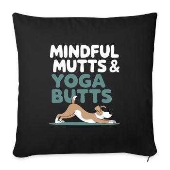 Doga Dog Yoga Pet Wellness Mindful Stretching - Sofa pillowcase 17,3'' x 17,3'' (45 x 45 cm) - black - Front